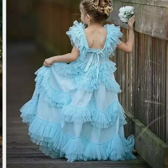 Dollcake light blue ruffle Pink sweetly in the trees Dress Gown Frock 4 6 10 12